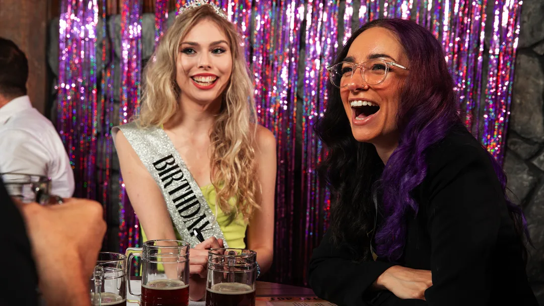 Guests celebrating at a Memphis murder mystery party